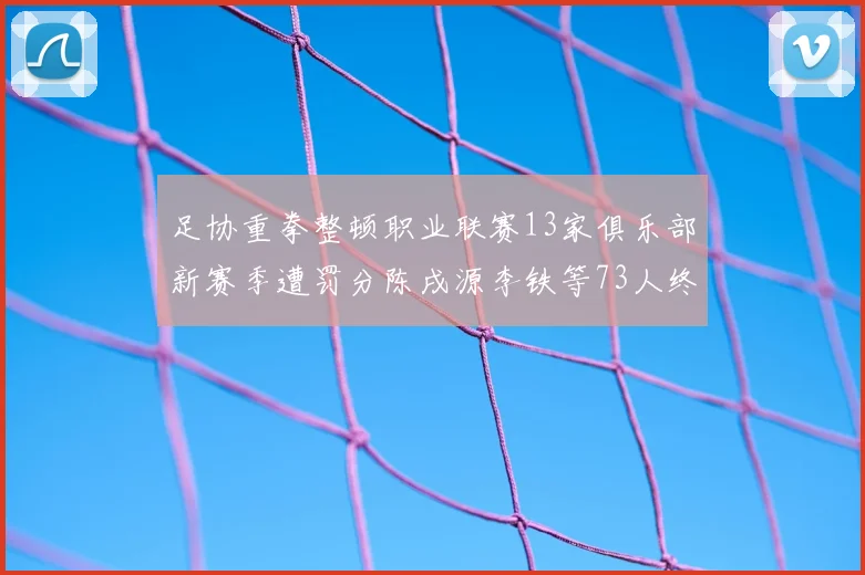 足协重拳整顿职业联赛13家俱乐部新赛季遭罚分陈戌源李铁等73人终身禁足